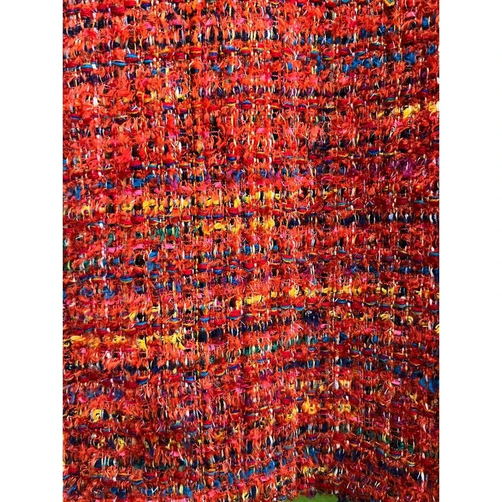 Keren Hart Vintage‎ Jacket Women's Size Large Colorful Art Yarn Glitter